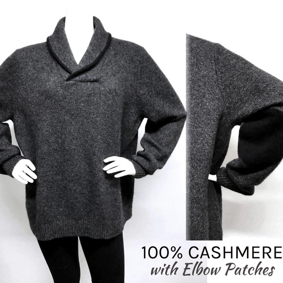 Thirty-Five Kent Other - ❌❌SOLD❌❌ CASHMERE Sweater ELBOW Patches Mens XL